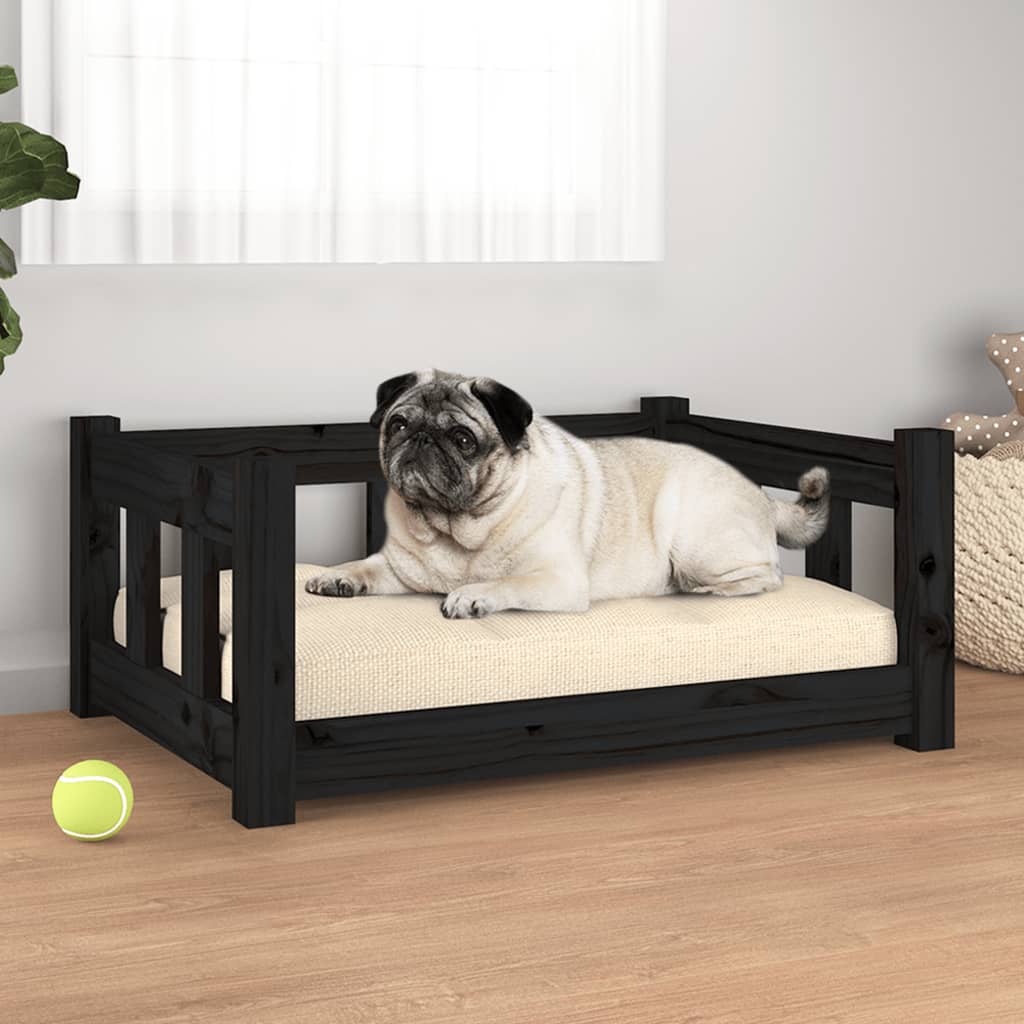 Vidaxl dog basket 65.5x50.5x28 cm solid pine pine black