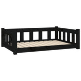 Vidaxxl lit pour chien 95,5x65,5x28 cm bois de pin massif noir