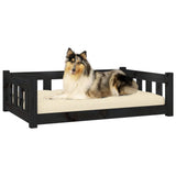Vidaxxl lit pour chien 95,5x65,5x28 cm bois de pin massif noir