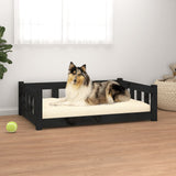 Vidaxxl lit pour chien 95,5x65,5x28 cm bois de pin massif noir