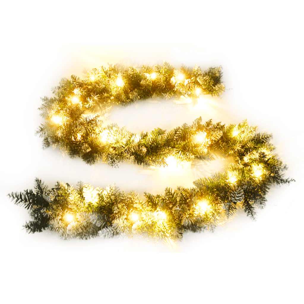 Vidaxl Garland de Noël avec lumières LED 2,7 m en PVC vert