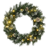 Vidaxl Couronne de Noël avec lumières LED 60 cm PVC vert