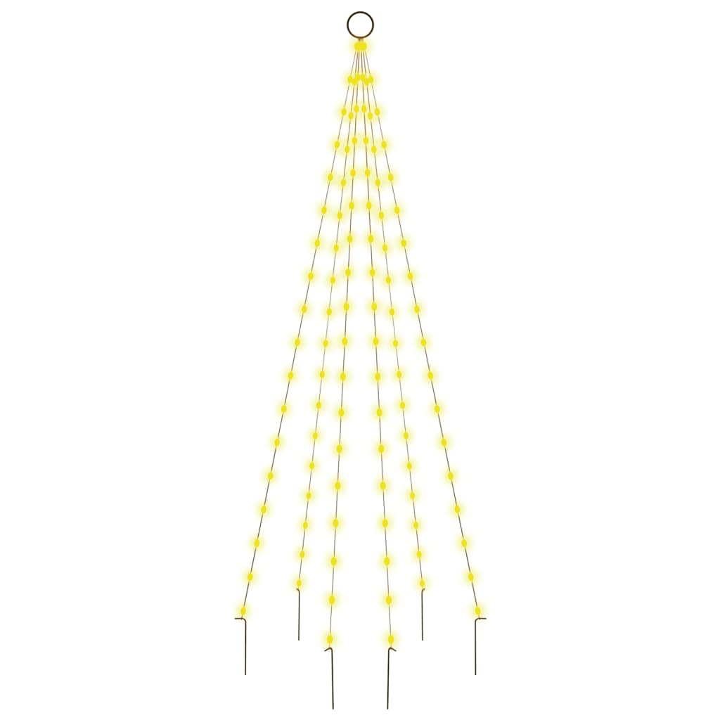 Vidaxl Flagpole Christmas Tree 108 LED White White 180 cm