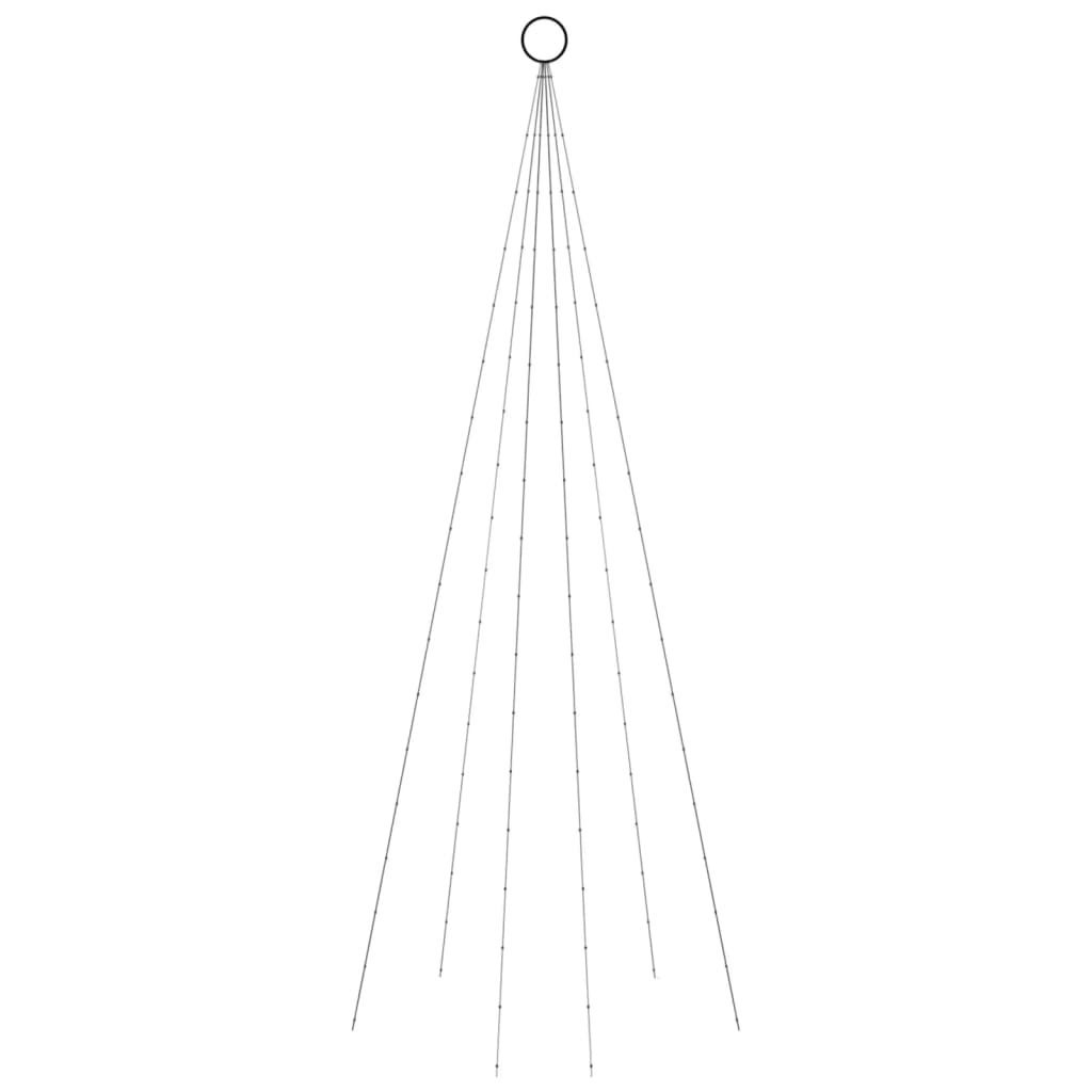 Vidaxl Flagpole Christmas Tree 108 LED White White 180 cm