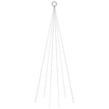 Vidaxl Flagpole Christmas Tree 108 LED White White 180 cm