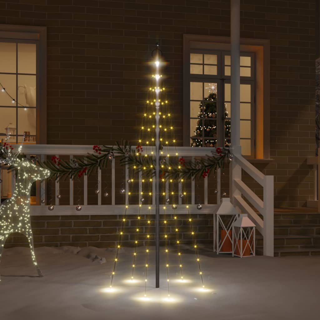 Vidaxl Flagmpole Weihnachtsbaum 108 LEDs warm weiß 180 cm