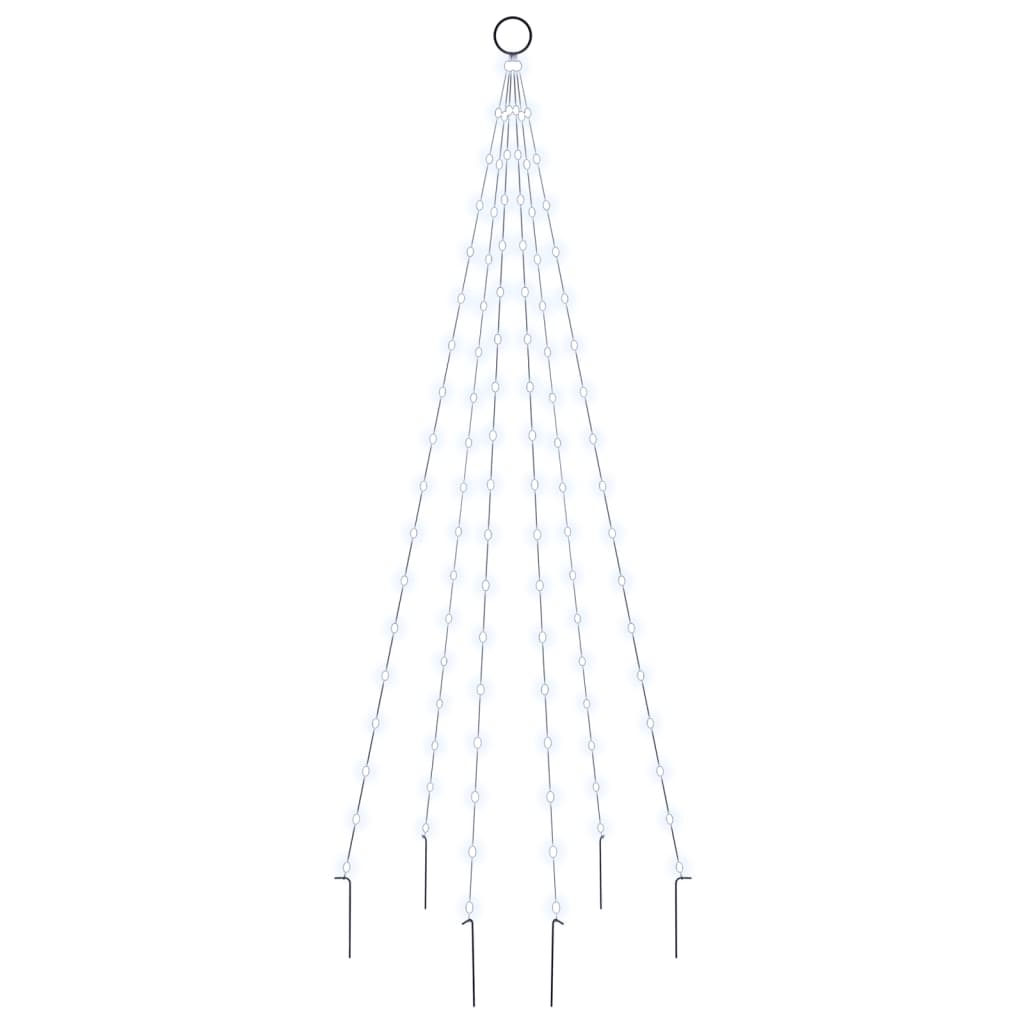 Vidaxl Flagpole Christmas Tree 108 LED White Cold 180 cm