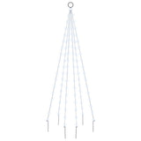 Vidaxl Flagpole Christmas Tree 108 LED White Cold 180 cm