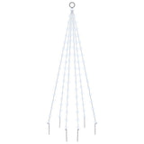 Vidaxl Flagpole Faire de Noël 108 LEDS Blanc froid 180 cm