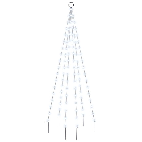 Vidaxl Flagpole Faire de Noël 108 LEDS Blanc froid 180 cm