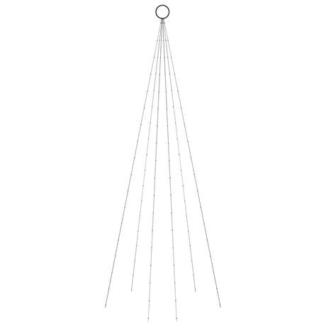 Vidaxl Flagpole Faire de Noël 108 LEDS Blanc froid 180 cm