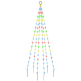 Vidaxl Flagpole Trele de Noël 108 LEDS Multicolored 180 cm