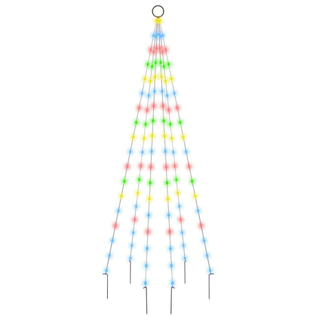 Vidaxl Flagpole Trele de Noël 108 LEDS Multicolored 180 cm