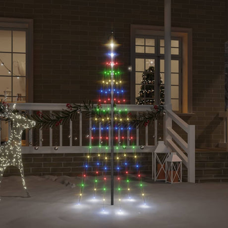 Vidaxl Flagpole Trele de Noël 108 LEDS Multicolored 180 cm