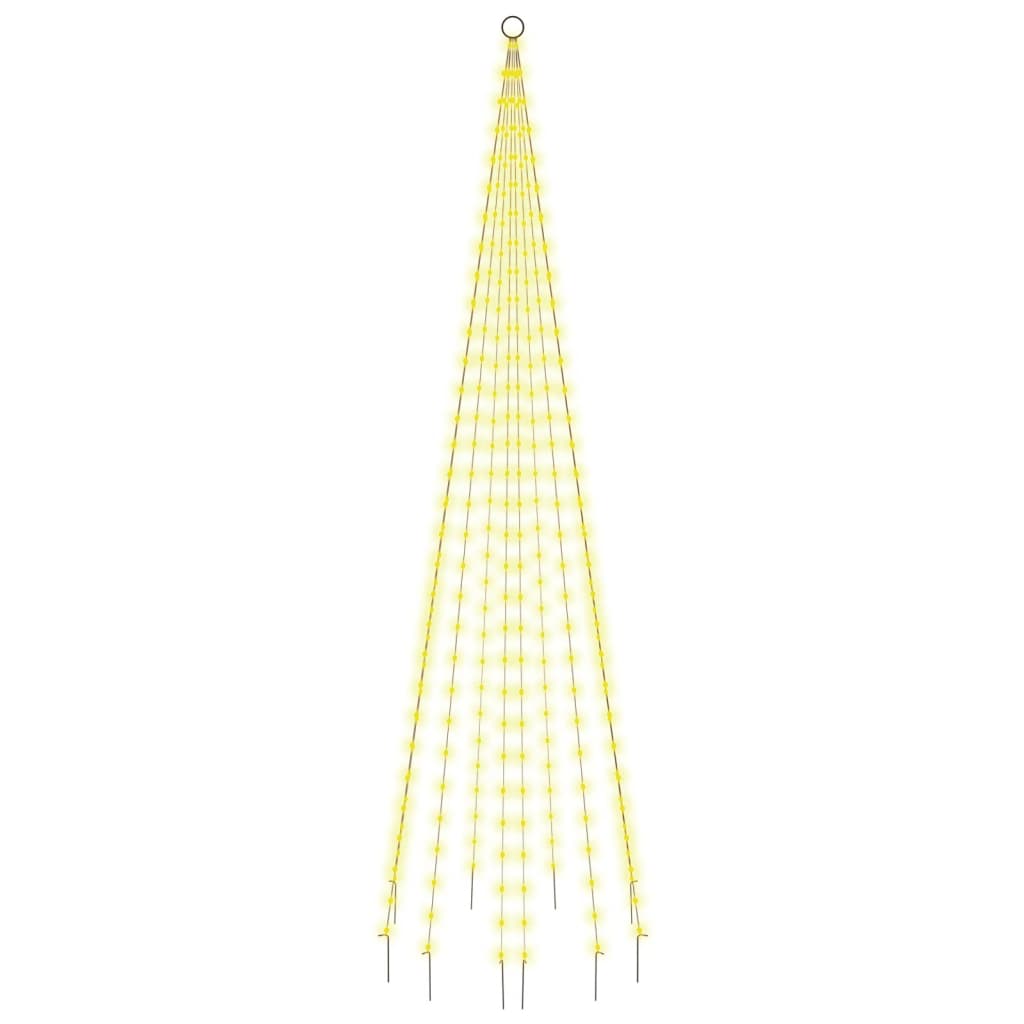 Vidaxl Flagpole Árbol de Navidad 310 LED White White 300 cm