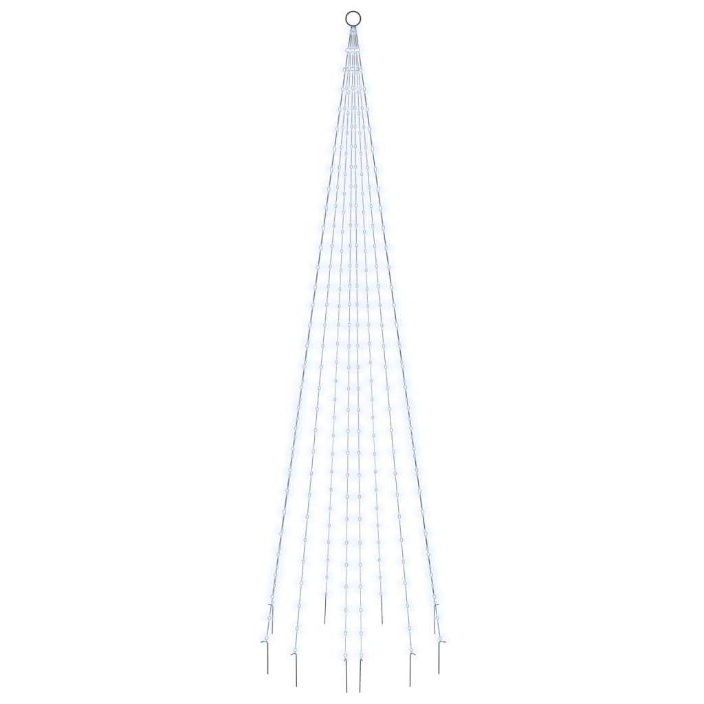 Vidaxl Flagmpole Weihnachtsbaum 310 LEDs Kalt weiß 300 cm