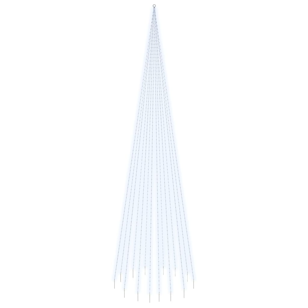 Vidaxl Flagmpole Weihnachtsbaum 1134 LEDs Kalt weiß 800 cm