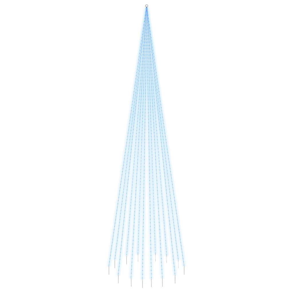 Vidaxl Flagpole Trele de Noël 1134 LEDS bleu 800 cm
