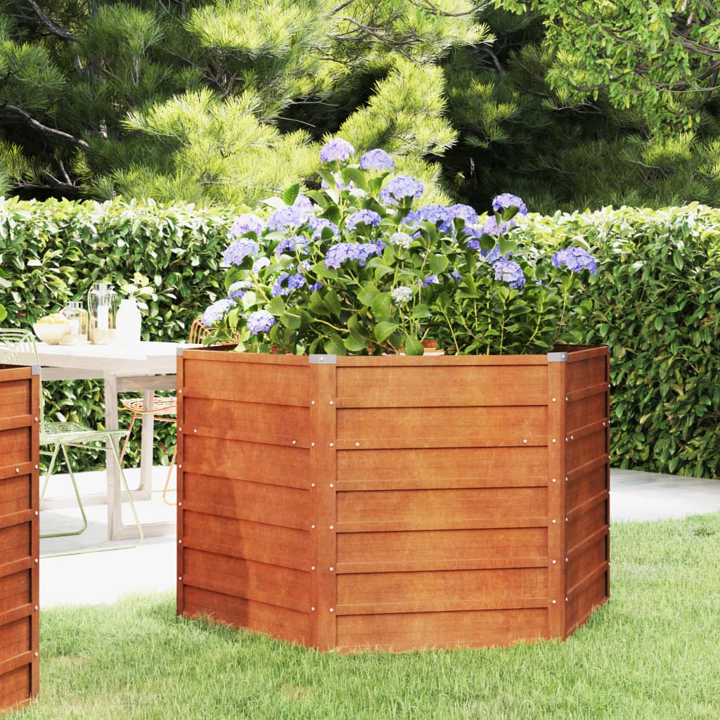 Vidaxl Planter hevet 129x129x77 cm Corten stål rusten