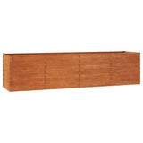 Vidaxl Planter a augmenté de 320x80x77 cm Corten Steel Rusty
