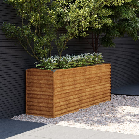 Vidaxl Planter élevé 196x50x69 cm Cortenstaal