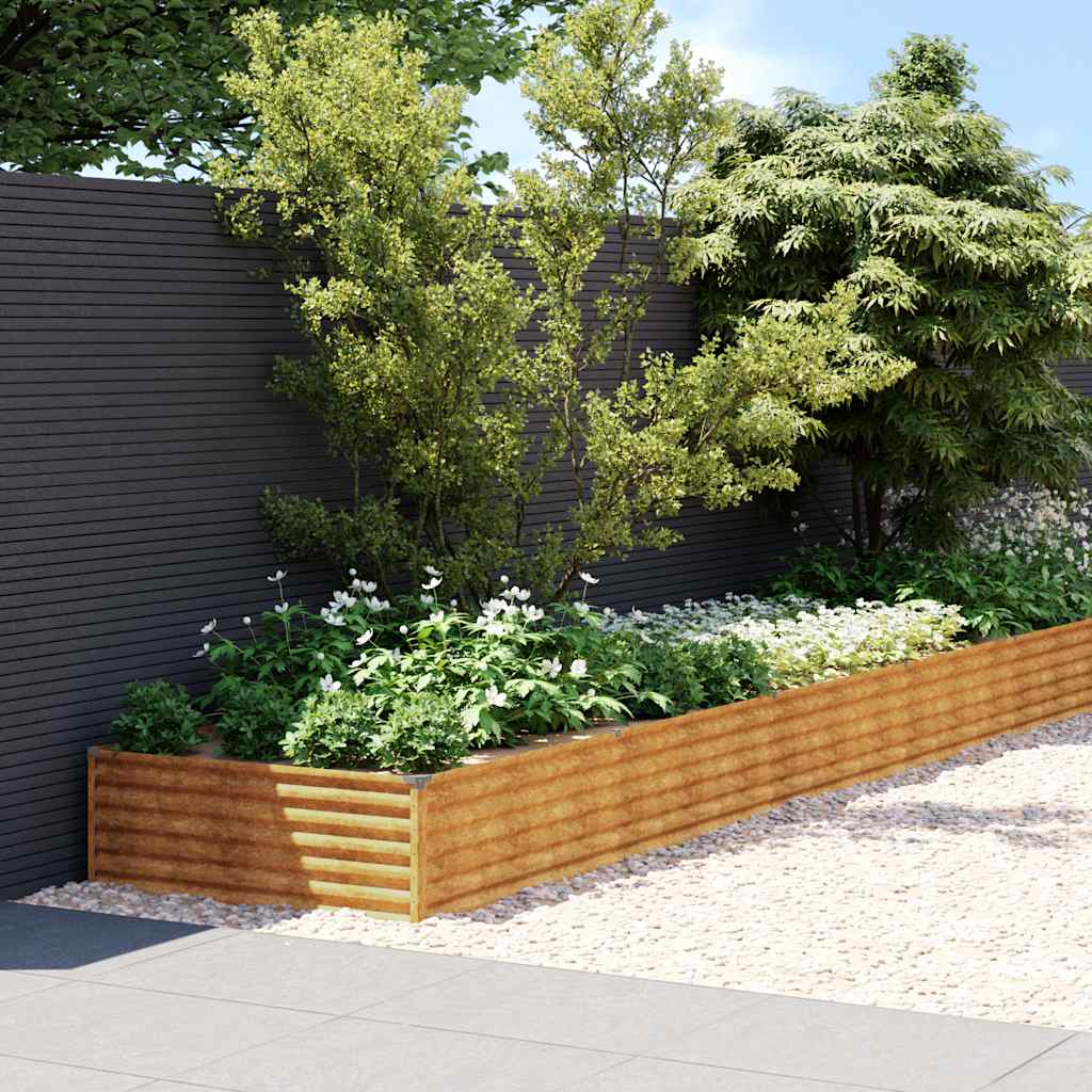Vidaxl Planter a augmenté 579x100x36 cm Cortenstaal