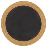 Tapis vidaxl rond tressé 90 cm jute et coton noir naturel