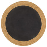 Vidaxl Rug Round Braided 150 cm Jute og Cotton Black Natural