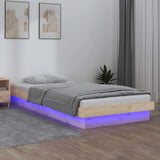 Vidaxl bedframe led massief hout 90x190 cm