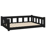 Vidaxxl lit pour chien 105,5x75,5x28 cm bois de pin massif noir