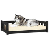 Vidaxxl lit pour chien 105,5x75,5x28 cm bois de pin massif noir
