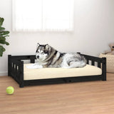 Vidaxxl lit pour chien 105,5x75,5x28 cm bois de pin massif noir