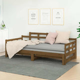 Vidaxl slaapbank uitschuifbaar grenenhout honingbruin 2x(90x190) cm