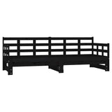 Vidaxl slaapbank uitschuifbaar massief grenenhout zwart 2x(90x190) cm
