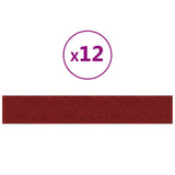 Panneaux muraux vidaxl 12 ST 1,62 m² 90x15 cm Vin de tissu rouge