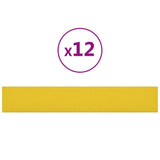 Panneaux muraux Vidaxl 12 ST 1,62 m² 90x15 cm Tissu jaune clair
