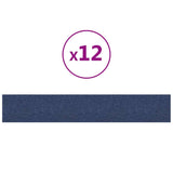 Vidaxl -Wandplatten 12 ST 1,62 m² 90 x 15 cm Stoff blau