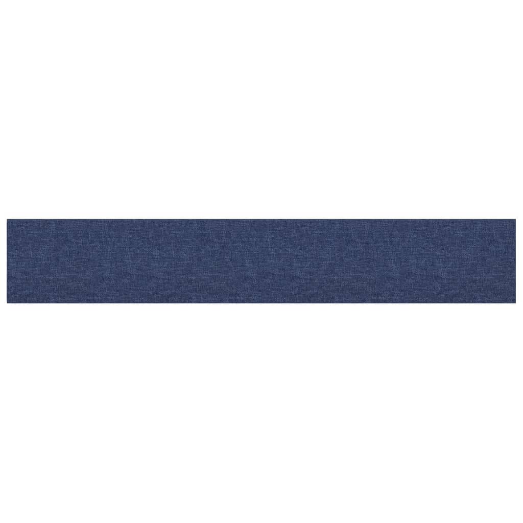 Vidaxl -Wandplatten 12 ST 1,62 m² 90 x 15 cm Stoff blau