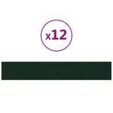 Panneaux muraux vidaxl 12 st 1,62 m² 90x15 cm en velours vert foncé