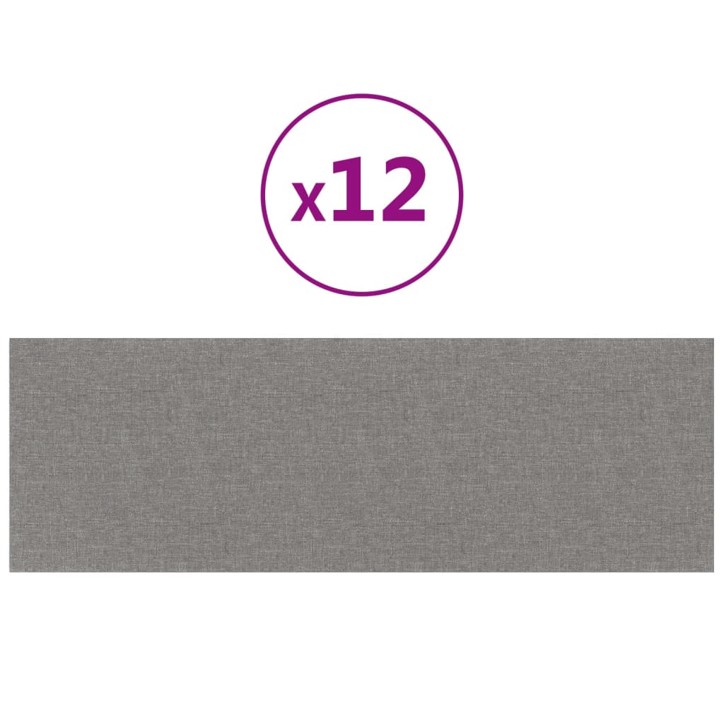 Pannelli a parete Vidaxl 12 ST 3,24 m² 90x30 cm Grigio chiaro