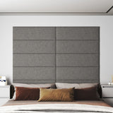 Paneles de pared Vidaxl 12 st 3.24 m² 90x30 cm de tela gris claro