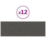 Panneaux muraux vidaxl 12 ST 3,24 m² 90x30 cm tissu gris foncé