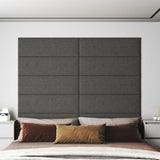 Paneles de pared Vidaxl 12 st 3.24 m² 90x30 cm de tela oscura gris