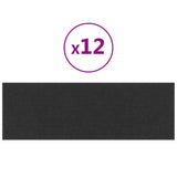 Paneles de pared Vidaxl 12 st 3.24 m² 90x30 cm de tela negra