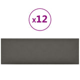 Panneaux muraux Vidaxl 12 st 3,24 m² 90x30 cm en cuir artificiel gris