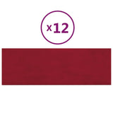 Panneaux muraux Vidaxl 12 ST 3,24 m² 90x30 cm Velvet Wine rouge