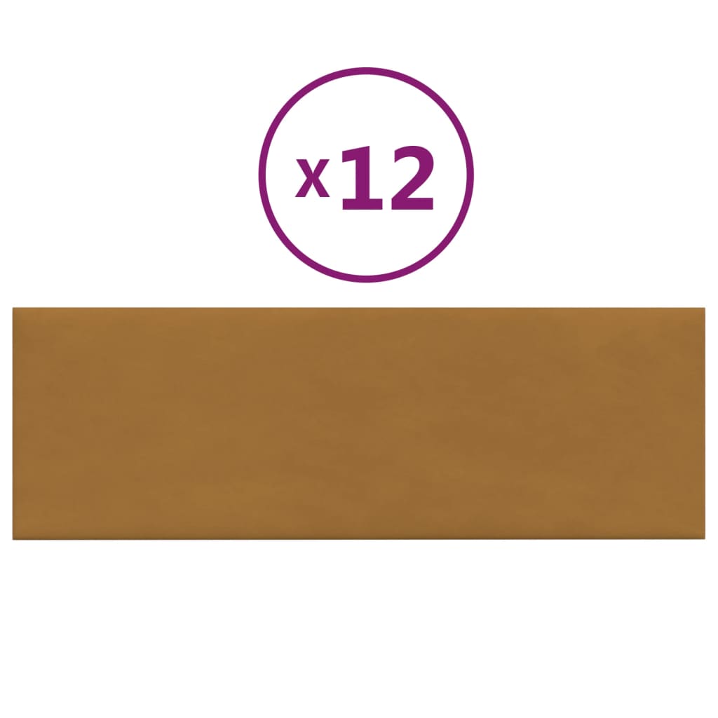 Vidaxl Wall panels 12 st 3.24 m² 90x30 cm velvet brown