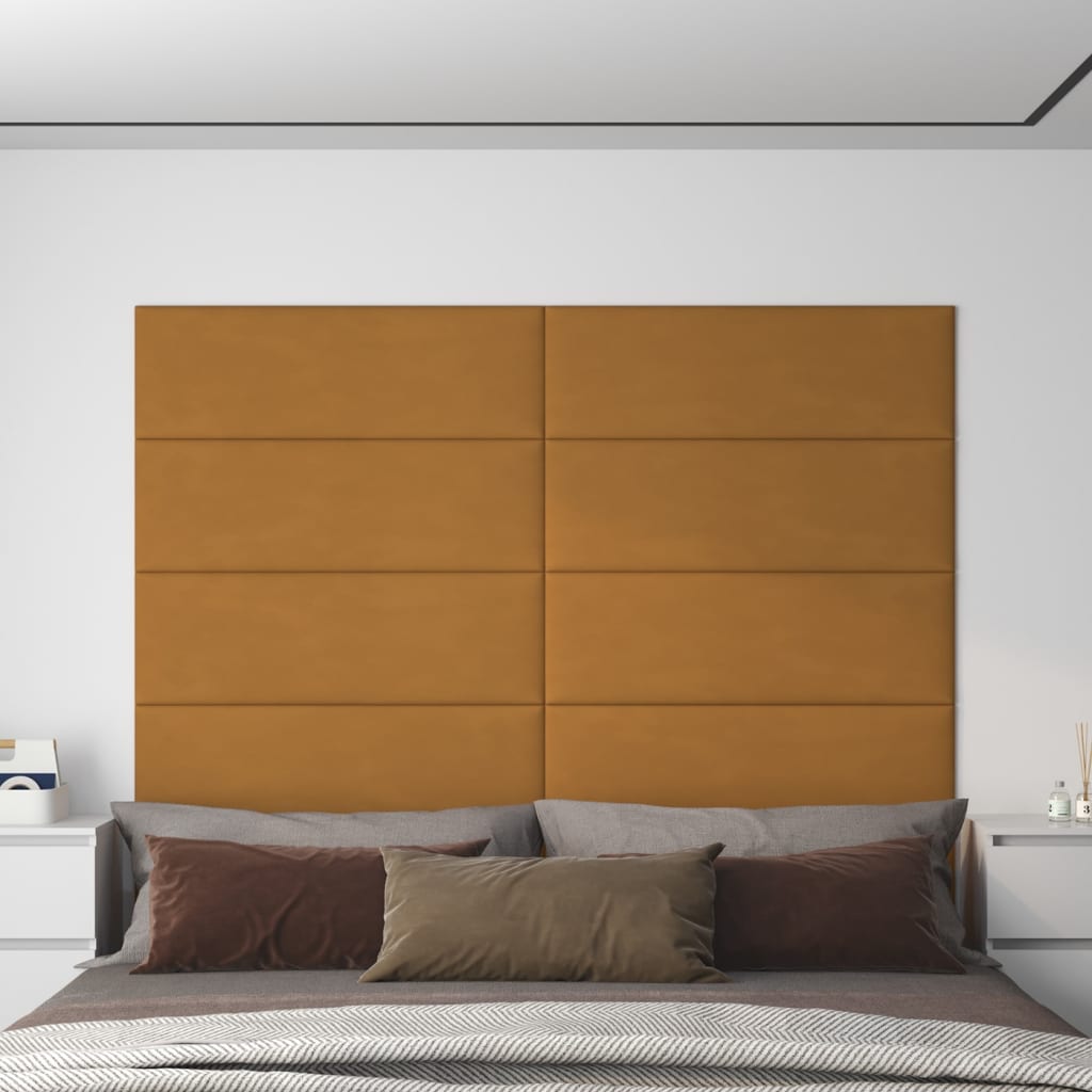 Vidaxl Wall panels 12 st 3.24 m² 90x30 cm velvet brown