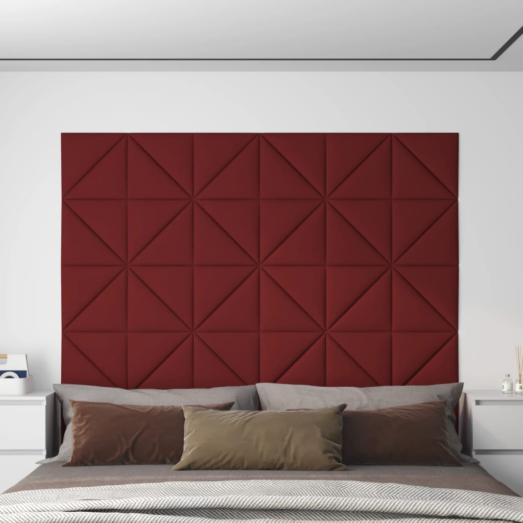 Vidaxl Wall panels 12 pcs 0.54 m² 30x30 cm Fabric wine red