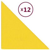 Panneaux muraux vidaxl 12 pcs 0,54 m² 30x30 cm Tissu jaune clair